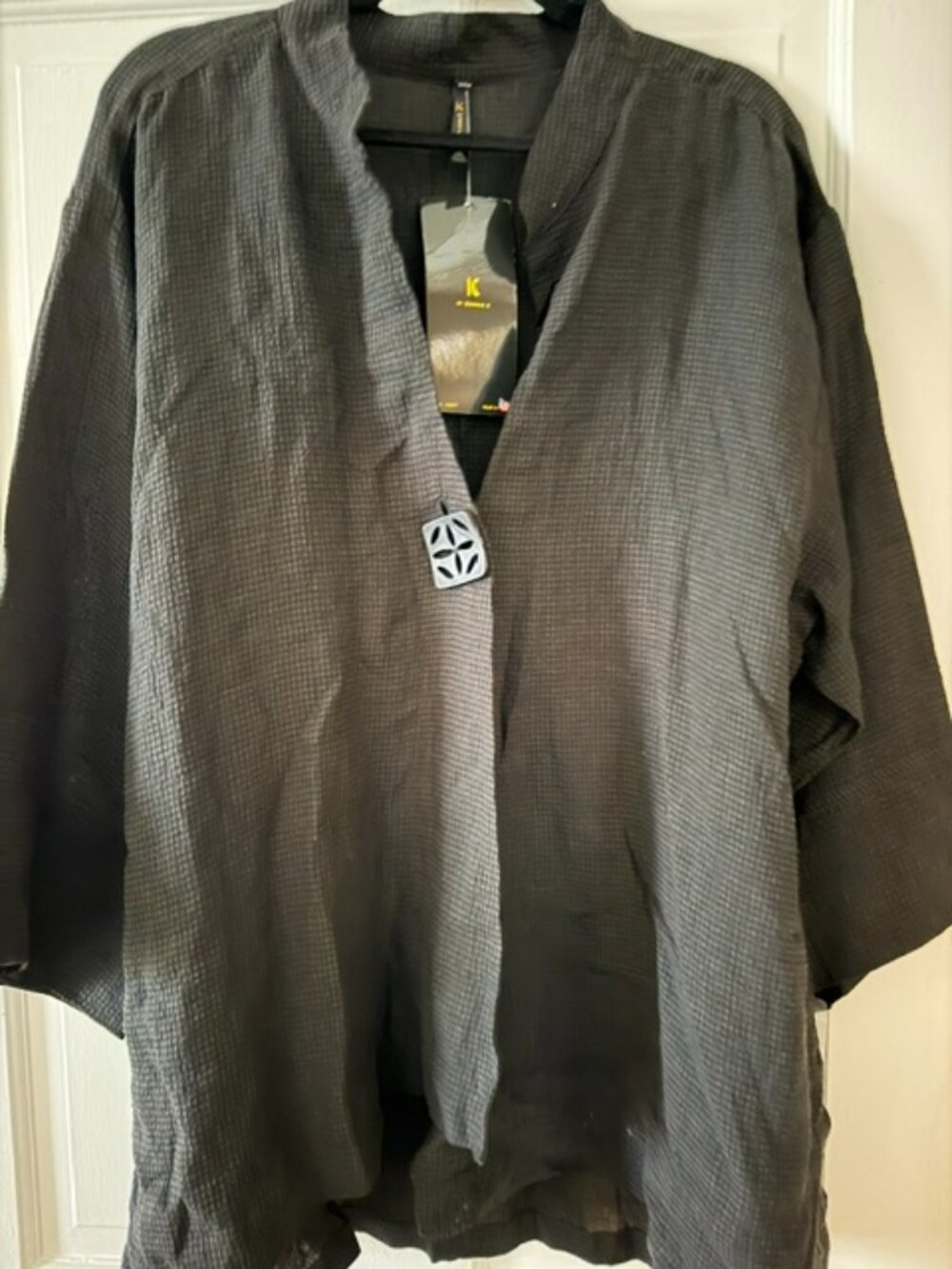 NWT Brown & Black Checked Tunic Jacket by K by Connie K Size 3X